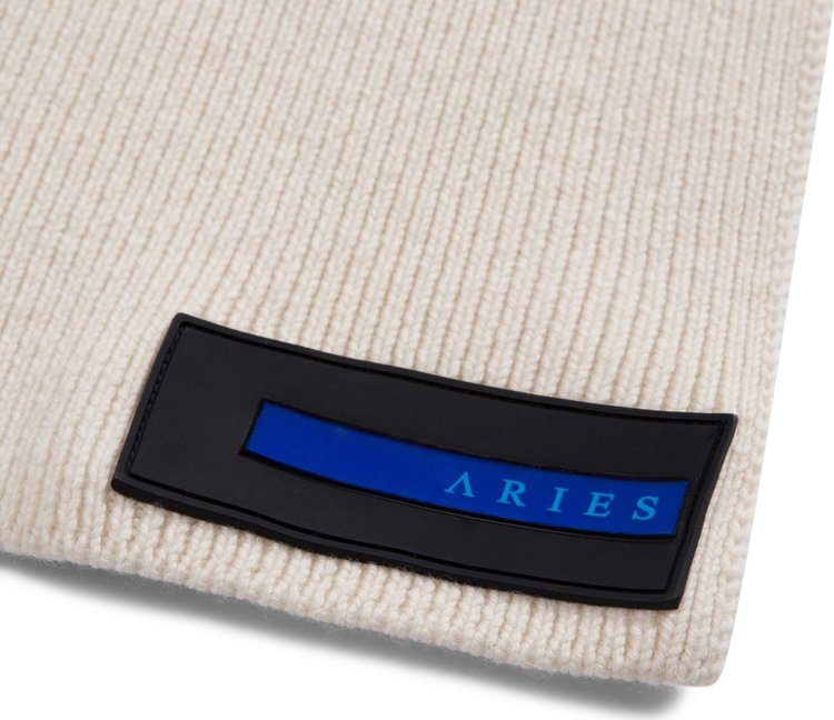 Aries Rubber Patch Scarf White