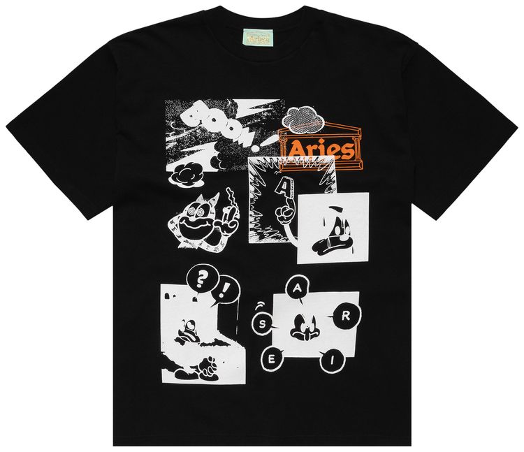 Aries Comic Tee Black