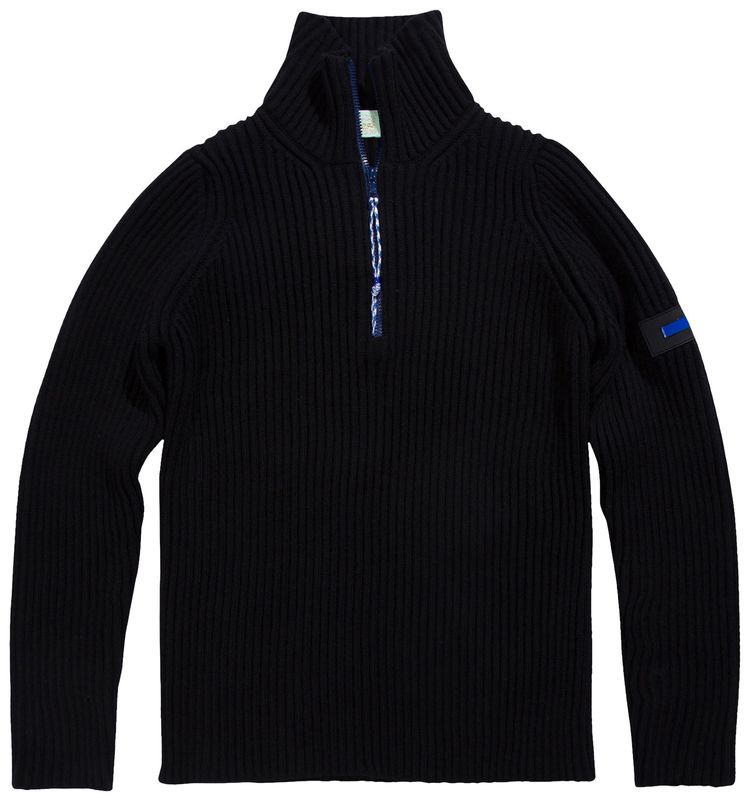 Aries Rib Half Zip Jumper Black