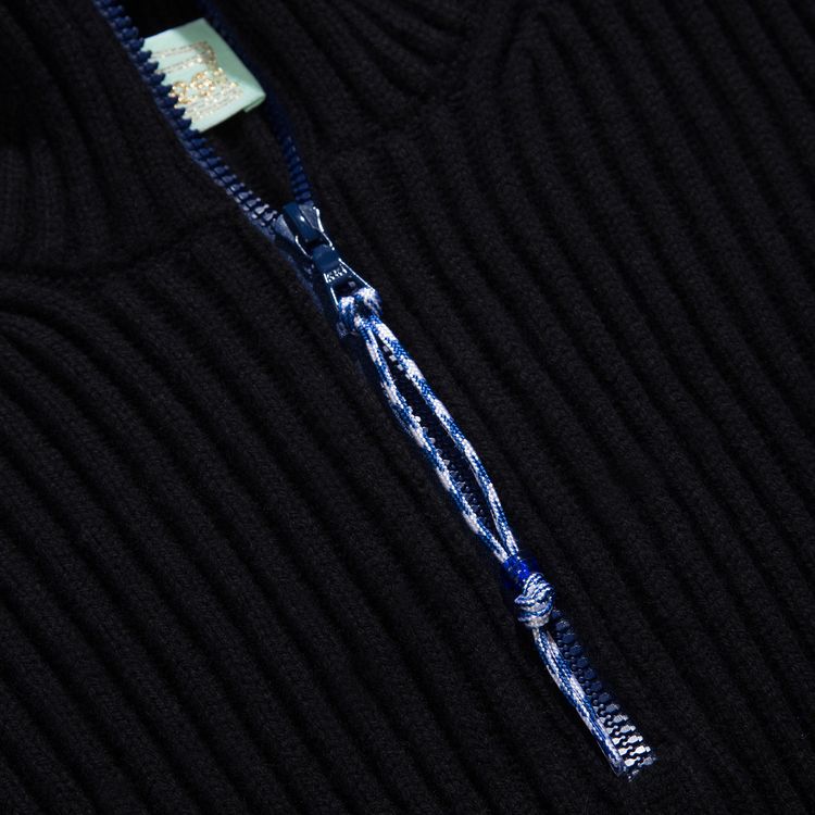 Aries Rib Half Zip Jumper Black