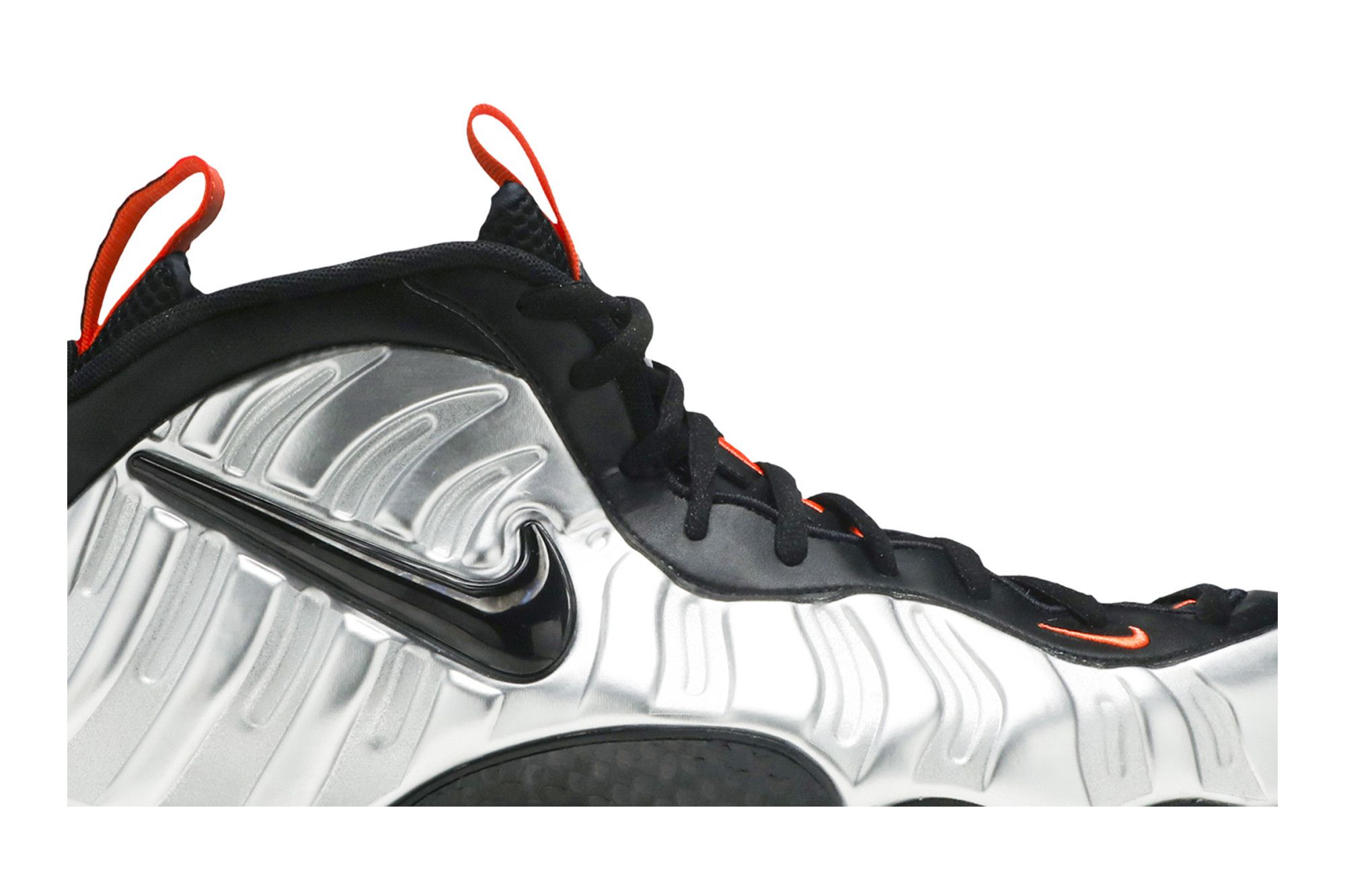 Nike foamposite silver and white hot sale