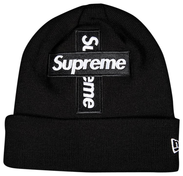 Supreme x New Era Cross Box Logo Beanie 'Black'