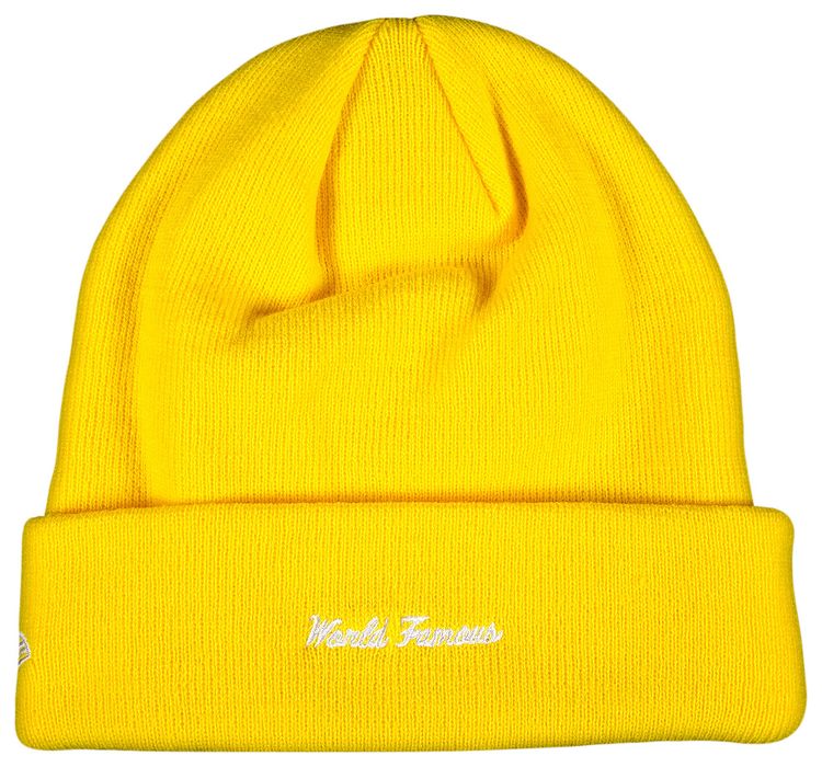Supreme x New Era Cross Box Logo Beanie Lemon