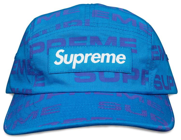Supreme Reactive Print Camp Cap Blue