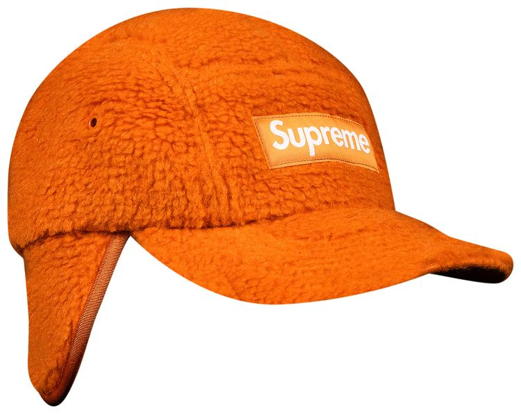 Supreme Deep Pile Earflap Camp Cap Orange