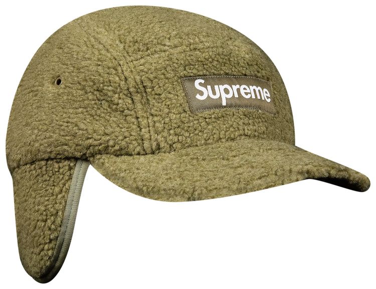 Supreme Deep Pile Earflap Camp Cap Olive