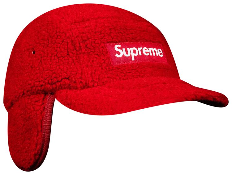 Supreme Deep Pile Earflap Camp Cap Red