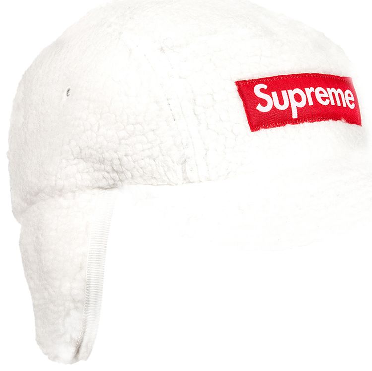 Supreme Deep Pile Earflap Camp Cap White