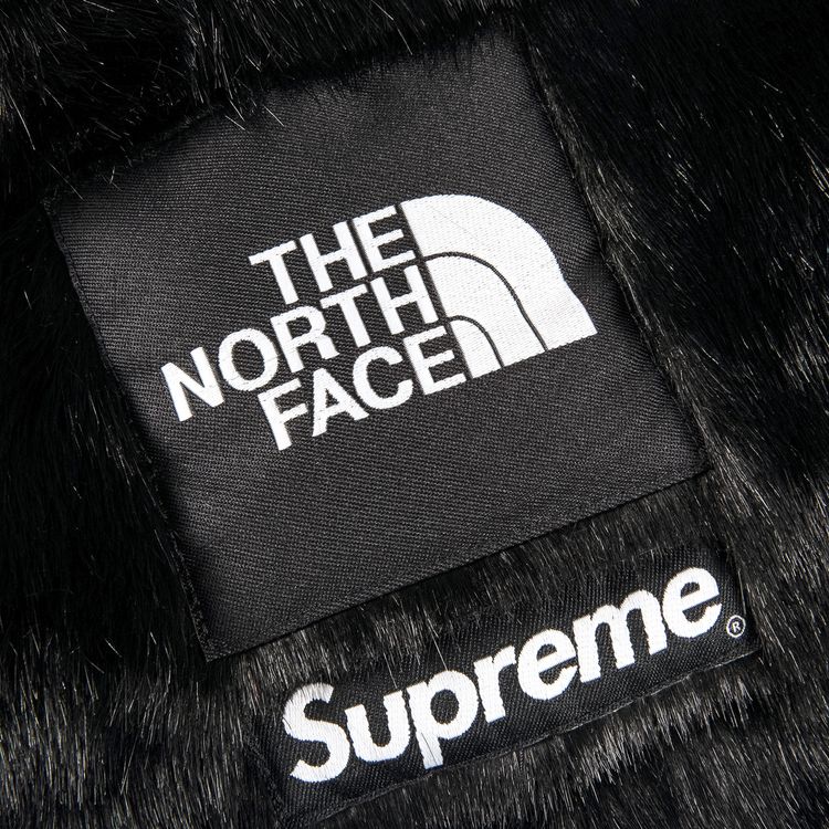 Supreme x The North Face Faux Fur Nuptse Jacket Black