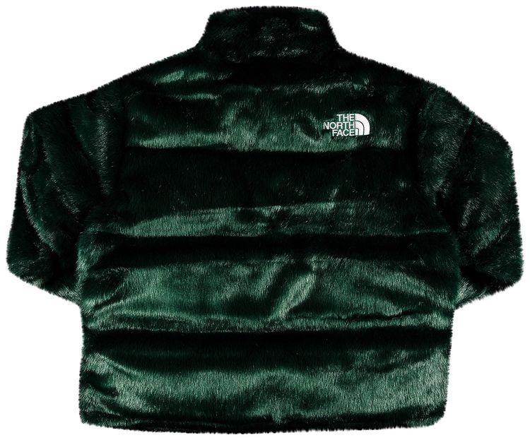 Supreme x The North Face Faux Fur Nuptse Jacket Green