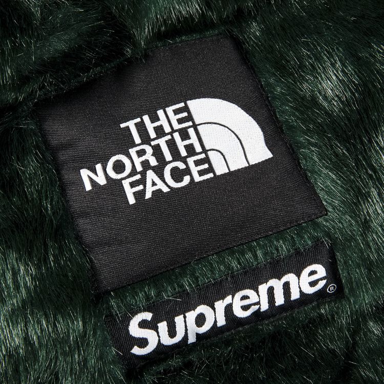 Supreme x The North Face Faux Fur Nuptse Jacket Green