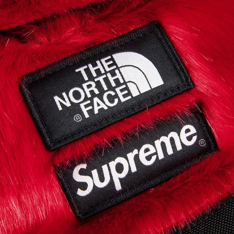 Supreme x The North Face Faux Fur Backpack Red