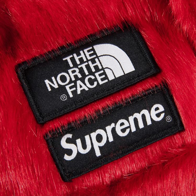 Supreme x The North Face Faux Fur Waist Bag Red