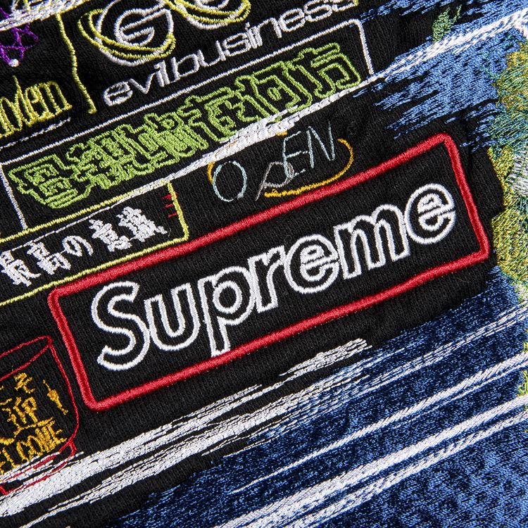 Supreme Globe Zip Up Hooded Sweatshirt Black