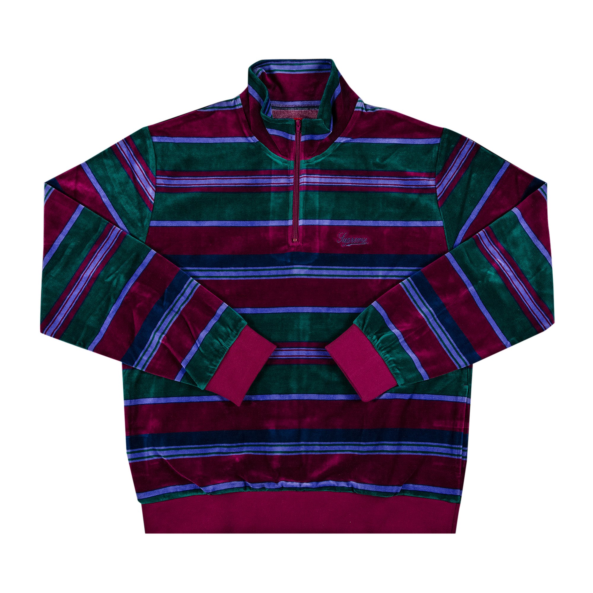 Buy Supreme Stripe Velour Half Zip Pullover 'Purple' - FW20KN67 PURPLE |  GOAT