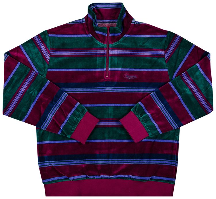 Buy Supreme Stripe Velour Half Zip Pullover  