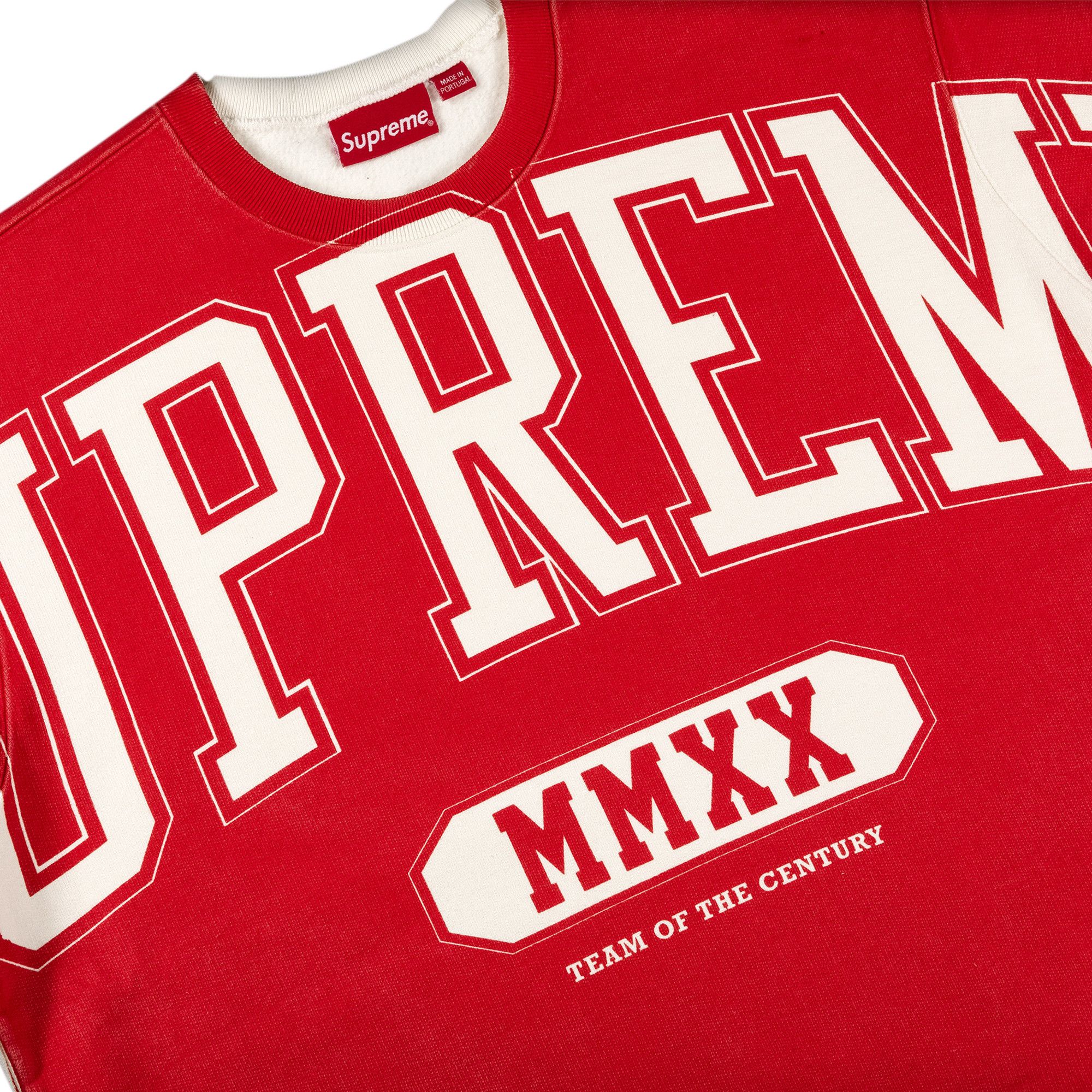 Size l Supreme Overprint Crewneck 'White'