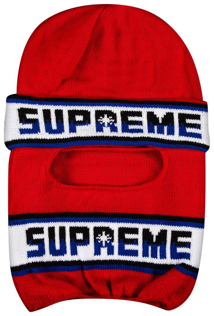 Supreme Double Logo Facemask Beanie Red