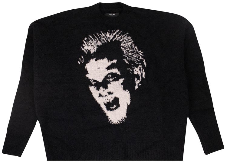 Amiri Lost Boys Face Oversized Sweater Black