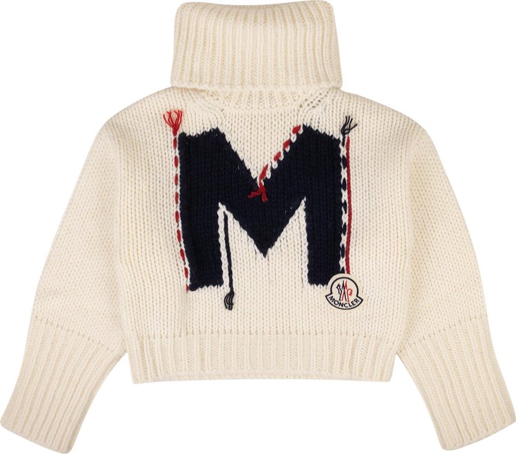 Moncler M Cropped Roll Neck Sweater 'Ivory'