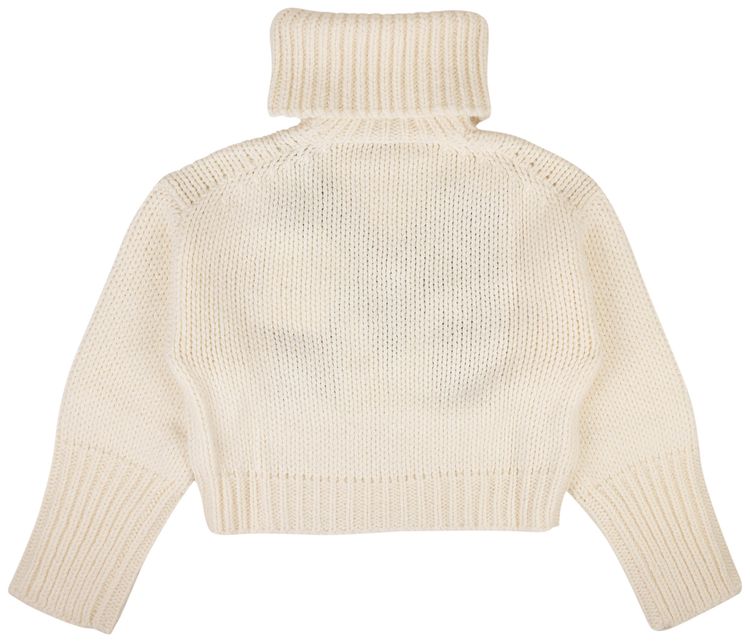 Moncler M Cropped Roll Neck Sweater Ivory