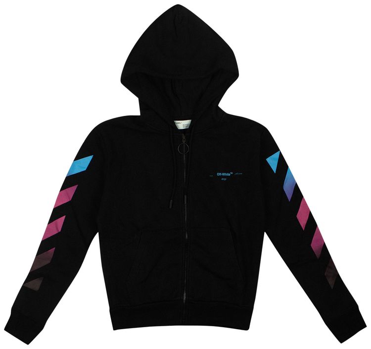 Off White Diag Gradient Hooded Sweatshirt Black