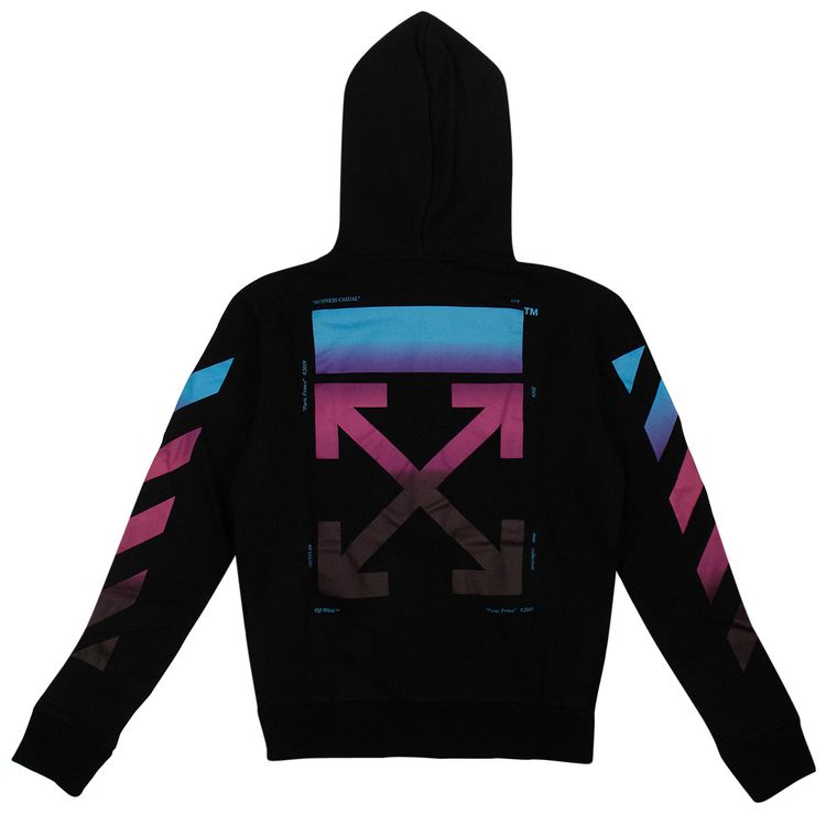 Off White Diag Gradient Hooded Sweatshirt Black