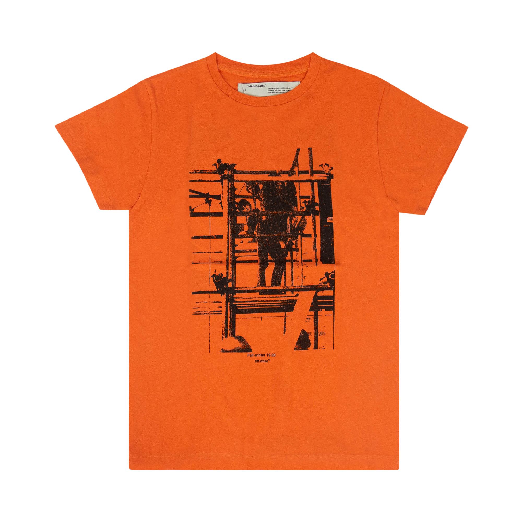Buy Off-White Industrial Print T-Shirt 'Orange