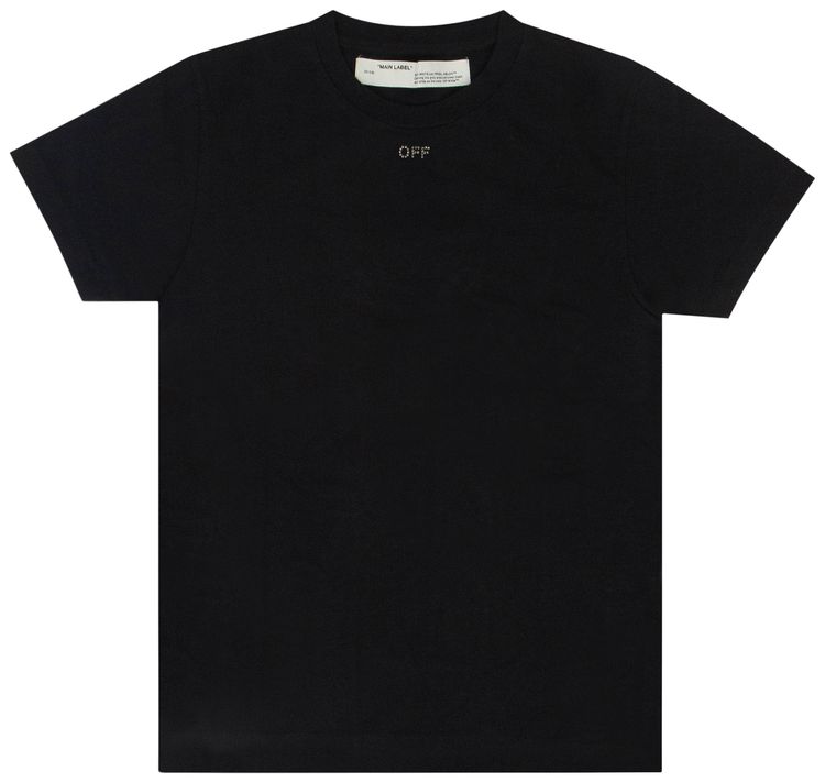 Off White Rhinestone Arrows T Shirt Black