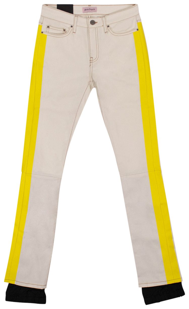 Palm Angels Striped Stretch Jeans White