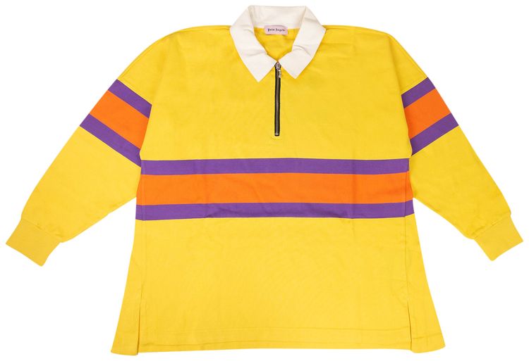 Palm Angels Color Block Polo Shirt Yellow