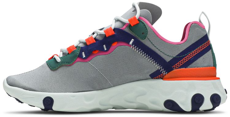 Wmns React Element 55 Wolf Grey Fuchsia