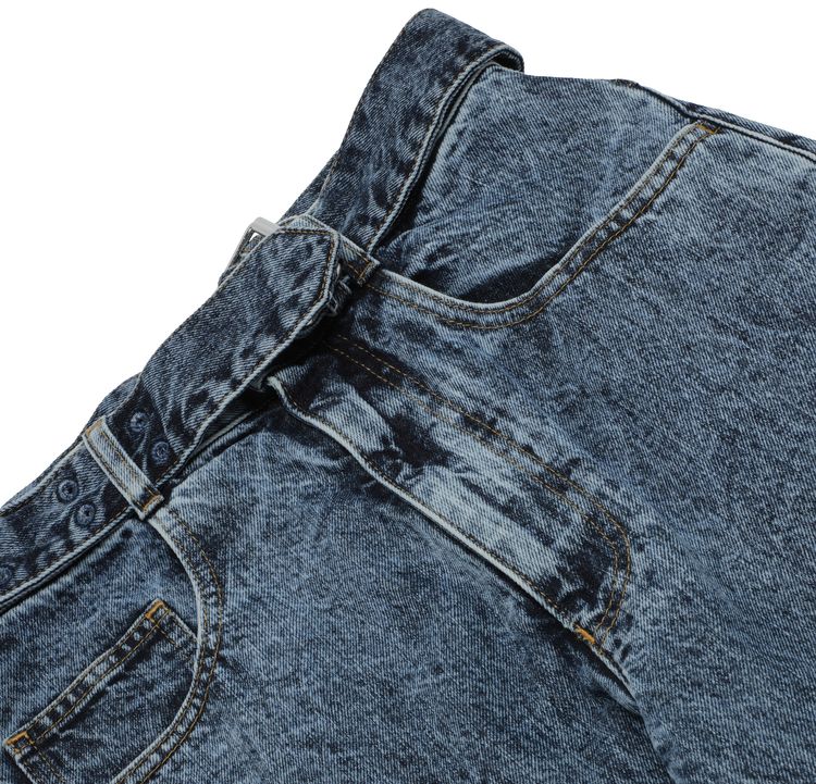 Maison Margiela Belted Side Cut Denim Jeans Blue