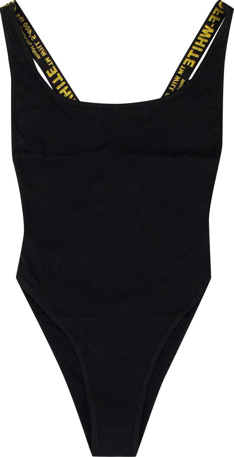 Off-White Logo Strap One Piece Swimsuit 'Black'
