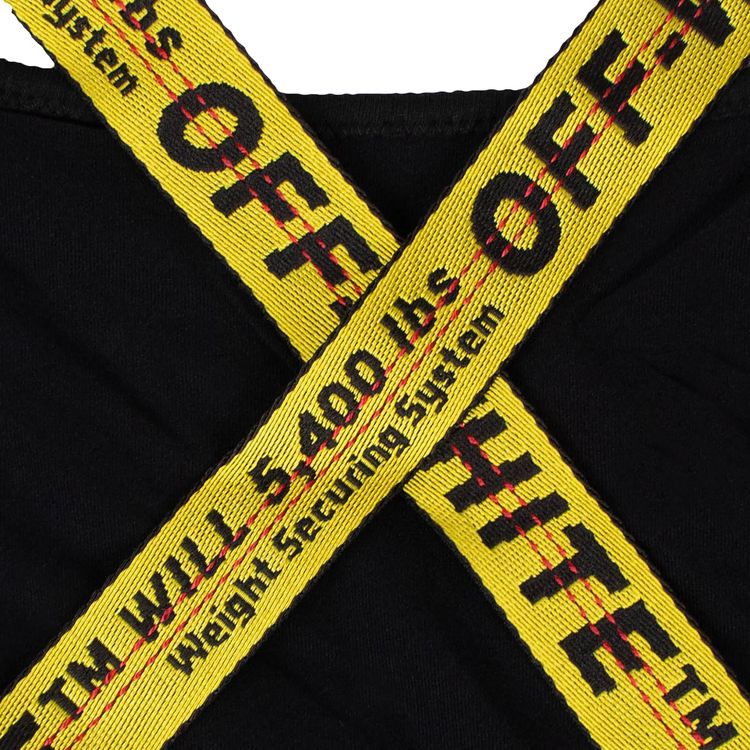 Off White Logo Strap One Piece Swimsuit Black