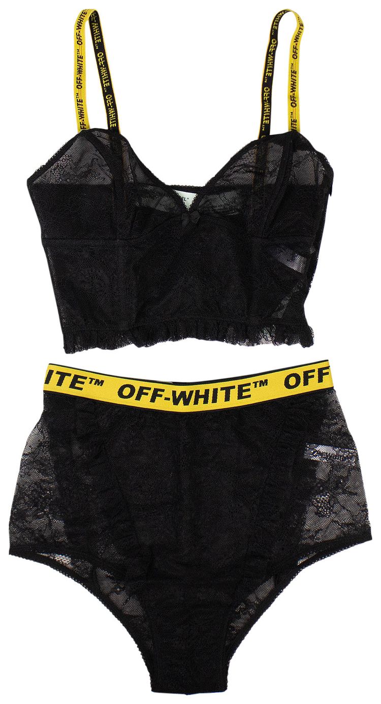 Off White Logo Lingerie Set Black