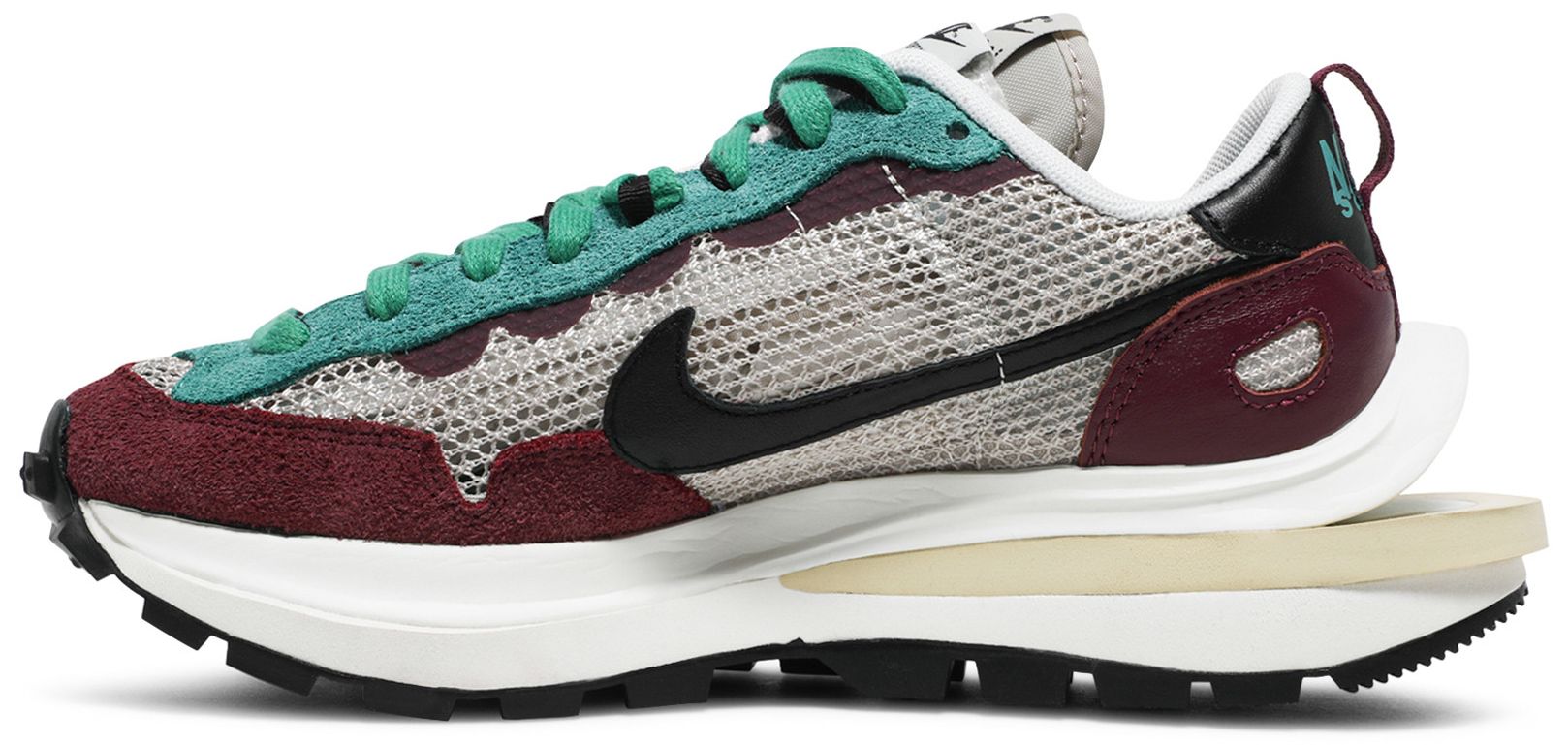 sacai vaporwaffle villain red on feet