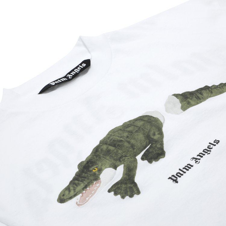 Palm Angels Croco Short Sleeve Tee WhiteGreen