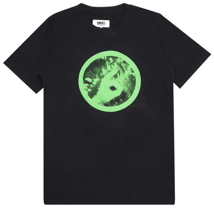 MM6 Maison Margiela Spray Paint Print Logo Oversized T Shirt Black