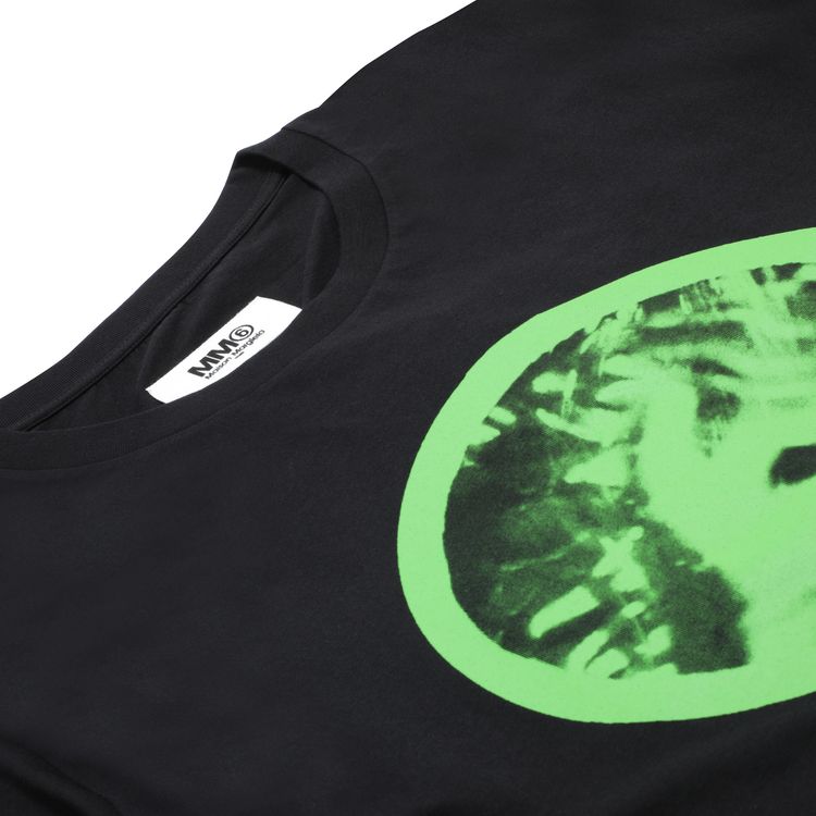 MM6 Maison Margiela Spray Paint Print Logo Oversized T Shirt Black