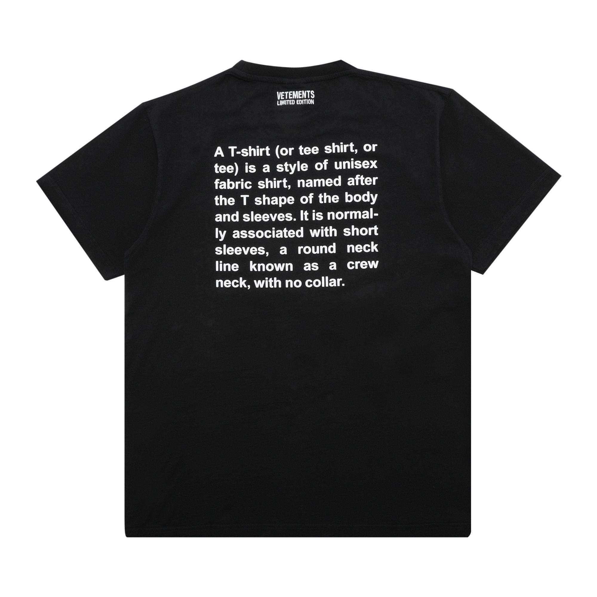 【国内発送】VETEMENTS Tシャツ DEFINITION 半袖 ue51tr300 国内発送】VETEMENTS Tシャツ DEFINITION 半袖 ue51tr300