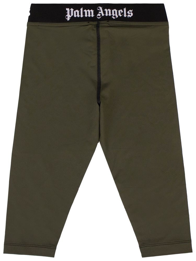 Palm Angels Knee Length Cyclist Leggings Military Green