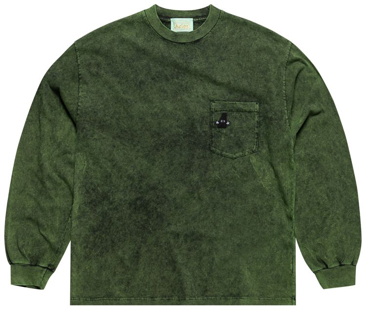 Aries Embroidered Acid Pocket Tee Green