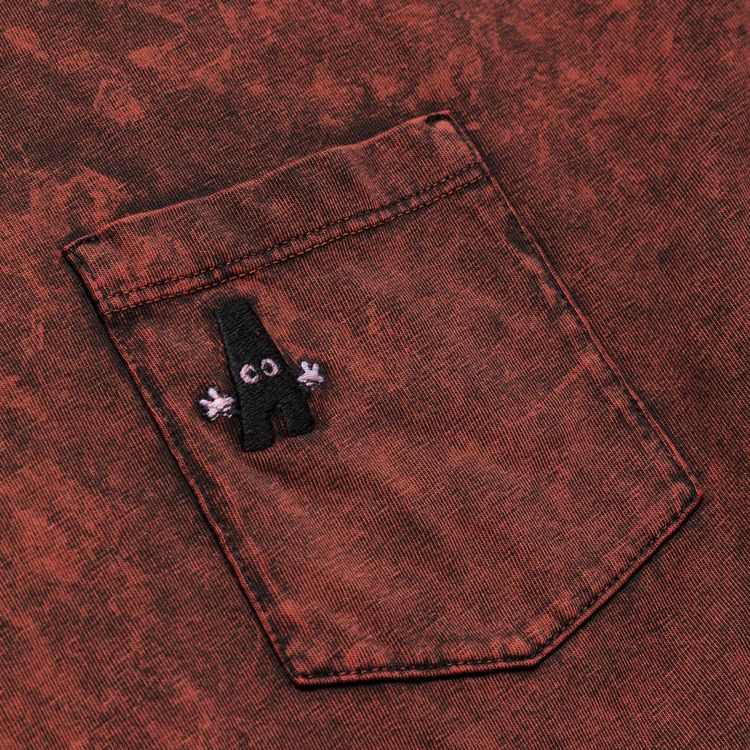 Aries Embroidered Acid Pocket Tee Red