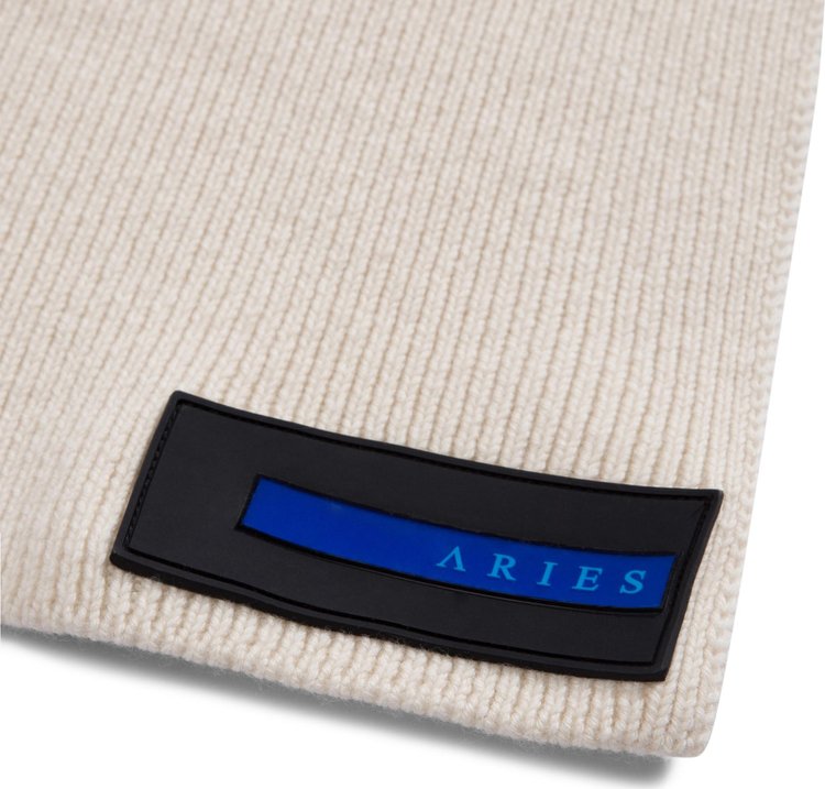 Aries Rib Patch Scarf Ecru