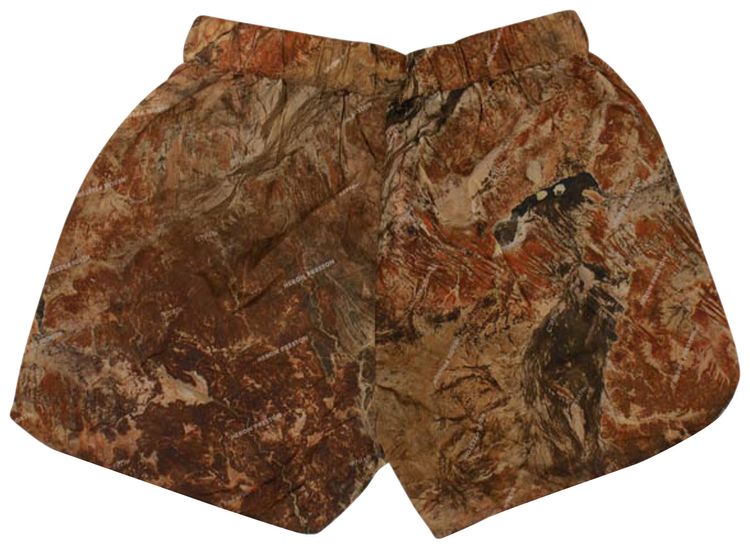 Heron Preston High Waisted Camouflage Shorts Brown