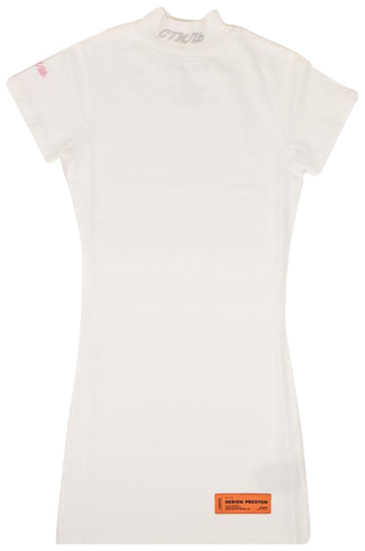 Heron Preston Short Sleeve T Shirt Dress White
