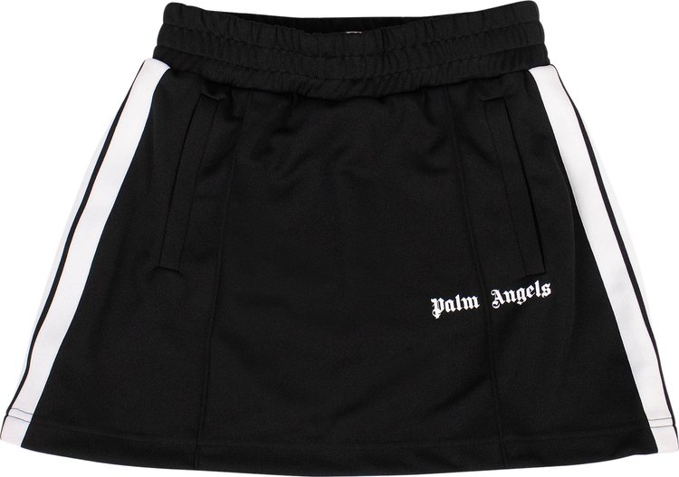 Palm Angels Side Stripe Mini Track Skirt Black