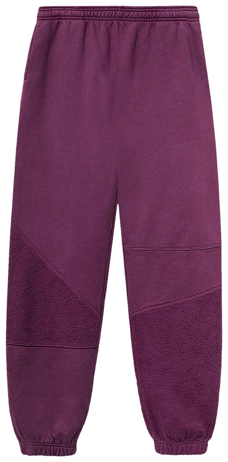 Brain Dead Logo Head Asymmetrical Paneled Sweatpant Burgundy