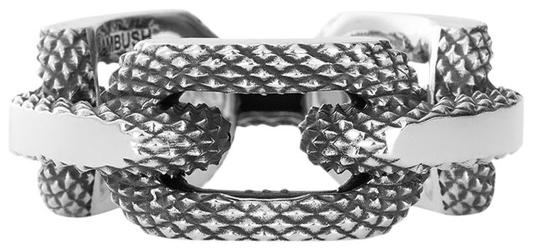 Ambush Textured Chain Ring Silver
